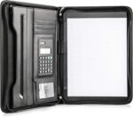 Cossini Black Superior Vegan Leather Business Portfolio with Zipper – Padfolio All-in-One. Smartest Protective 10.1 Inch Tablet Sleeve, Presentation Slot, Solar Calculator, Card Storage, Writing Pad - Image 2