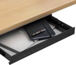 Desktronic Under Desk Drawer — Hidden Under-Desk Storage Organizer, Easy Install, Large Capacity Metal Sliding Drawer for Home Office, Standing Desk & Workstation (Black) - Image 2