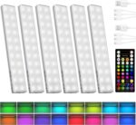 EZVALO 80RGB Color Changing Under Cabinet Lighting Wireless, 1800mAh Rechargeable Led Strip Shelf Lights, Timer & Dimmable Bar Light with Remote for Kitchen, Bedroom, Display Case, Car, 6Pack - Image 2