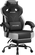 GTPLAYER Big & Tall Gaming Chair, 90°-155° Adjustable Reclining Office Seat with Footrest, Ergonomic Comfy Computer Desk Chair for Adults, Home Office Gaming Study Use, Black - Image 2