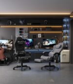 Gaming Chair,Big and Tall Gaming Chair 400lbs Office Chair with Footrest, 90-155° Recline & Removable Headrest Lumbar Support[Spring + 4D Sponge](Black) - Image 2