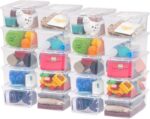 IRIS USA 20-Pack 6 Qt Storage Bins with Lids, Clear, Stackable | Ideal for shoes, crafts, office supplies and pantry items, nestable design, transparent design makes contents easy to find - Image 2