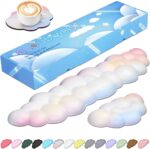 JIKIOU Upgrade Leather Cloud Wrist Rest for Keyboard and Mouse & Cup Pad | Wish Gift-Cute Cloud Shape, Comfortable and don’t Irritate to Skin, Non-Slip PU Base,Soft Memory Foam filled for Pain Relief - Image 2