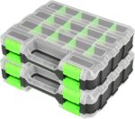Jack Boss Tool Box with Transparent Lid, Double Side 34-Compartments Organizer Box with Removable Dividers for Hardware, Screws, Bolts, Nails, Beads, Jewelry and Fishing Accessories, Green, 2 Pack - Image 2