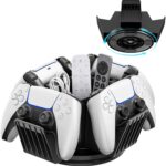 KDD Controller Organizer for Desktop - 360°Rotatable Controller Holder with Storage Box - Universal Stand for 4 Controllers, Desk Organizer for Switch Remote Control Pen Gamer Accessories - Image 2