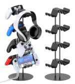Kytok Controller Stand 4 Tiers with Cable Organizer for Desk, Universal Headphone Stand Compatible with Xbox PS5 PS4 Console Nintendo Switch, Headset Holder & Desk Mounts for 8 Packs Controller - Image 2