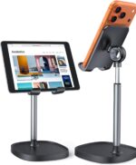 LISEN Cell Phone Stand Phone Holder for Desk Office Decor, Office Desk Accessories Women PC Gaming Essentials iPhone Stand Gadgets Men Gift for Father Fit OtterBox Case Switch iPad Air Tablet 4-10 in - Image 2