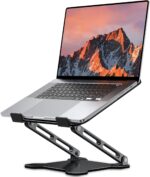 LOXP Adjustable Laptop Stand for Desk, Metal Foldable Laptop Riser Holder, Portable Ventilated Cooling Desk Book Shelf, Ergonomic Computer Notebook Stand Compatible with 10-15.6" Laptops - Image 2