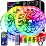 Leeleberd Led Lights for Bedroom 100 ft (2 Rolls of 50ft) Music Sync Color Changing RGB Led Strip Lights with Remote App Control Bluetooth Led Strip, Lights for Room Home Kitchen Party Decor - Image 2