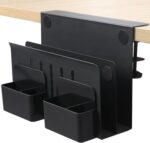 MAXECHO Desk Side Storage, Under Desk Laptop Mount, Table Side Hanging File Organizer, No Drill Clamp On Cable Management Tray, Laptop Holder with Magnetic Pen Holder for Office and Home, Load 22 Lbs - Image 2