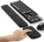 MEKASS Ergonomic Wrist Rest for Keyboard and Mouse, Soft Memory Foam Keyboard Wrist Rest Set with Non-Slip Silicone Base, Easy Typing, Pain Relief, Comfort for Office, Work, Gaming (Classic Black) - Image 2