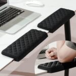 MEKASS L-Shaped Desk Elbow Pad for Desk, Memory Foam Elbow Support Padding with Non-Slip, Ergonomic Desk Edge Cushion, Wrist Comfort Support for Office Home 2 Pcs (Diamond Black) - Image 2