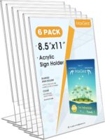 MaxGear Acrylic Sign Holder, 8.5 x 11 L-Shape Plastic Display Stand, 6 Pack | Clear Acrylic Material, L-Shape Design for Menus, Flyers and Signs, Easy Paper Insertion, Use In Office, Home, Store - Image 2