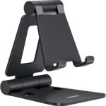 Nulaxy Dual Folding Cell Phone Stand, Fully Adjustable Foldable Desktop Phone Holder Cradle Dock Compatible with iPhone 17 16 15 14 13 12 11 Pro Max Xs Xr X 8, Nintendo Switch, All Phones - Image 2