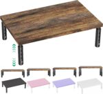 OPNICE Adjustable Monitor Stand Riser for Desk, Computer & Laptop Stand, Desk Organizers and Accessories, Office Desk Accessories & Workspace Organizer for Home Office, Brown Wood - Image 2