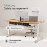 PAMO Cable Management Under Desk, Set of 2 - Black | Easy under-table mounting keeps cables organized, includes 10 cable ties for a clean and tidy office or home workspace. - Image 2