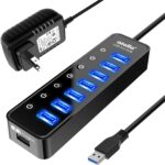 Powered USB Hub 3.0, Atolla 8-Port USB 3.0 Data Hub Splitter with One Smart Charging Port and Individual On/Off Switches and 5V/4A Power Adapter USB Extension for MacBook, Mac Pro/Mini and More - Image 2