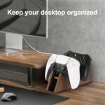 Solid Wood Controller Stand Dual Gaming Controller Holder for Desk | Fits Xbox Series X/S, Xbox One, PS5, Switch Pro - Gamer Gift for Men Desk Accessories Walnut - Image 2
