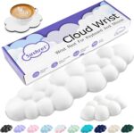 Sushret Cloud Wrist Rest Keyboard, Cloud Keyboard Wrist Pad Set with PU Leather Memory Foam, Cute Arm Rest for Palm Support, PC/Gaming Desk Accessories/Office Setup/Computer Hand Cushion - White - Image 2