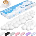TECKNET Cloud Keyboard Wrist Rest Set, Cloud Wrist Rest with Non-Slip Base, PU Leather Wrist Pad for Keyboard with Ergonomic Memory Foam for Computer Laptop Office Gaming and Pain Relief, White - Image 2