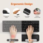 TECKNET Wrist Rest for Computer Keyboard, Thicken Memory Foam Wrist Support Pad for Keyboard, Ergonomic Palm Rest for Pain Relief, Anti-Slip Rubber Base, 17x3.3 in, 1 inch (25mm), Black - Image 2