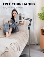 Tablet Floor Stand, Height & Angle Adjustable Metal iPad Holder Stand | 360°Rotating iPad Stand, Kindle holder for bed, Universal Tablet Stand for iPad/Phone/Kindle/Tablet and all 4.7~12.9”Devices - Image 2