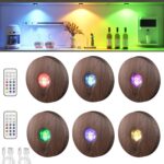 UNUSROOM Rechargeable RGB Puck Lights with Remote Control, Wireless Under Cabinet Lighting,13 Color Changing Lights with Dimmer, Timer,2000mAh Battery Operated Tap Lights for Kitchen - Image 2