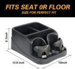 Universal Big Center Console for Cars, Trucks, Minivans, SUVs, Car Console Organizer with 2 Adjustable Cup Holders, Seatbelt for Secure Hold Car Seat Organizer, Truck Floor Console - Image 2