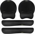 VAGAU Premium Keyboard Wrist Rest and Mouse Pad Wrist Support, Ergonomic Memory Foam Set for Office, Laptop, Mac, Computer and Gaming, Comfortable Typing &Wrist Pain Relief (2 Pack) - Image 2