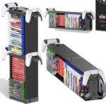 Video Game Disc Rack Tower Storage Holder Stand Universal for PS5/PS4/XBOX One/Series/NS Game, Game Organizer Shelf Display Stand for Wall Mount/Desk/Floor with Controller Holder Sega Genesis Consoles - Image 2
