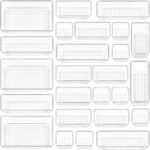 Vtopmart 25 PCS Clear Plastic Drawer Organizers Set, 4-Size Versatile Bathroom and Vanity Drawer Organizer Trays, Storage Bins for Makeup, Bedroom, Kitchen Gadgets Utensils and Office - Image 2