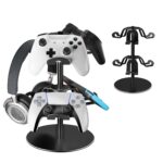 ZHGM Controller Stand 2 Tiers, Universal Gaming Headphone Stand Compatible with Xbox PS5 PS4 Nintendo Switch Pro, Aluminum Headset Holder Organizer Rack, Desktop Gamepads Holder, Black - Image 2