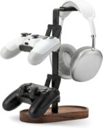 muso wood 2-in-1 Gaming Controller Stand, Headphone Holder, Desktop Headset Stand for Game Controllers and PC Earphone Accessories - Image 2