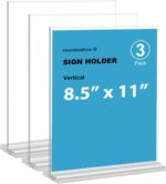 newnewshow 8.5x11 Acrylic Sign Holder 3 Pack Vertical Double-Sided Display (Optional 8.5x11 8.5x5.5 5x7 Horizontal and Vertical) - Image 2