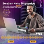 MAONO PD100X USB/XLR Podcast Microphone for PC,Gaming Streaming Dynamic Mic | Noise Reduction,Tap to Mute,Custom RGB, Maono Link Support,Volume & Gain Control,Desktop Stand,for Computer Recording,Meeting - Image 5