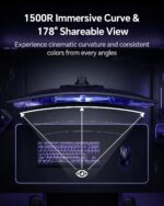 KTC 32 Inch Curved 240Hz Gaming Monitor, 280Hz Computer Monitor FHD, H32C5 | 1080P PC Curve Monitors 1500R, 1MS MPRT, Adaptive Sync, 128% sRGB, 3500:1, HDR Low Blue Light, Tiltable VESA Mount - Image 4