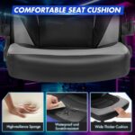 Sweetcrispy Computer Desk Chair, Lumbar Support Video Game Chair PU Leather | PU Leather Flip-up Armrest, Height Adjustable, 360 Swivel for Adults, Black Grey - Image 5