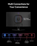 KTC 32 Inch Curved 240Hz Gaming Monitor, 280Hz Computer Monitor FHD, H32C5 | 1080P PC Curve Monitors 1500R, 1MS MPRT, Adaptive Sync, 128% sRGB, 3500:1, HDR Low Blue Light, Tiltable VESA Mount - Image 7