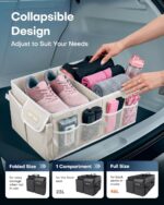 HOTOR Trunk Organizer - Foldable Car Organizer for SUVs & Sedans Storage | Sturdy Car Organization for Men & Women, Car Accessories, Tools, Sundries, Beige, 2 Compartments, 21.3" x 12.6" x 10.6" - Image 5