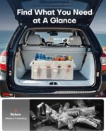 HOTOR Trunk Organizer - Foldable Car Organizer for SUVs & Sedans Storage | Sturdy Car Organization for Men & Women, Car Accessories, Tools, Sundries, Beige, 2 Compartments, 21.3" x 12.6" x 10.6" - Image 6