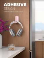 Lamicall Headphone Stand, Sticky Headset Hanger, Adhesive Headphone Holder | Headset Hook Mount Clip Under Desk, Earphone Clamp for Airpods Max, HyperX, Sennheiser, Pink - Image 3