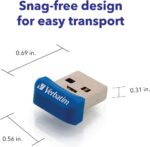Verbatim 16GB Store 'n' Stay Nano USB 3.2 Gen 1 Flash Drive Snag-Free Low Profile Thumb Drive - Blue - Image 6