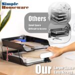 Simple Houseware 2-Tier Stackable Paper Tray for Desk Organizer, Black | Desktop File Holder for A4/Letter Size Documents, File Sorter, Paper Holder, Office File & Accessories Storage - Image 3