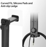 HS906 Headphone Stand & Hanger 2 in 1, Above & Under Desk | Gaming Headset Holder Mount Hook with Height Adjustable & Rotating Clamp, Earphone Rack with Cable Clip - Image 6