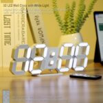 3D LED Digital Wall Clock ,9.7", Large Display Table/ Desk Clock with Remote Control 12/24H Temperature (White Light) - Image 5