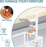 Under Desk Cable Management Tray, No Drill Mesh Cable Tray Cord Organizer | Wire Management Tray Cable Management Rack, Cable Management Box (White) - Image 5