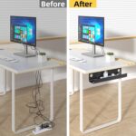 Yecaye 2 Pack Cable Management Under Desk, 31.5 in, Black | Cable Management Tray, Cord Hider, Cord Organizer, No Screw Wire Management, For Office and Home - Image 7