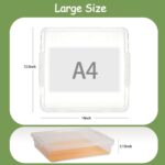 4 Pack Board Game Storage, Large Plastic Storage Bins with Latching Lid (14x13.5x3.15 in), Stackable Paper Storage Box for 12x12 Paper, Board Game, Art Supply, Puzzle, Documents - Image 2