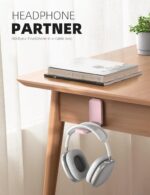 Lamicall Headphone Stand, Sticky Headset Hanger, Adhesive Headphone Holder | Headset Hook Mount Clip Under Desk, Earphone Clamp for Airpods Max, HyperX, Sennheiser, Pink - Image 2