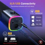 MAONO PD100X USB/XLR Podcast Microphone for PC,Gaming Streaming Dynamic Mic | Noise Reduction,Tap to Mute,Custom RGB, Maono Link Support,Volume & Gain Control,Desktop Stand,for Computer Recording,Meeting - Image 2